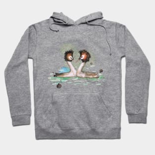 Two great crested grebes Hoodie